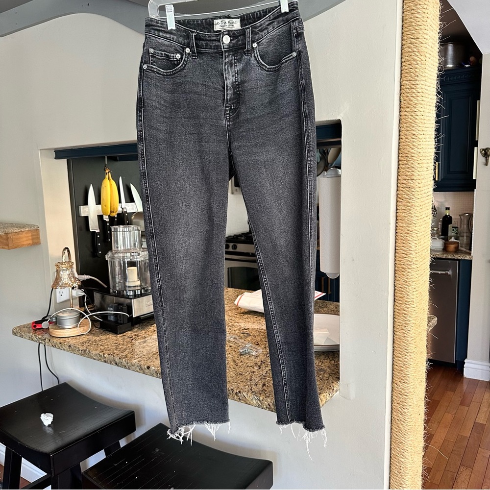 We The Free CRVY Vintage Straight High Rise Jeans in Smokey Quartz